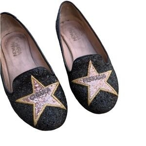 Chiarra Ferragni, Silver Glitter Ballerinas with Rose Hollywood Stars Size 36 6
